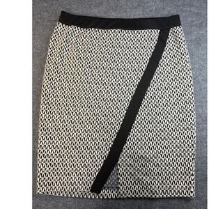 Black & White geometric pattern front elastic waist skirt Sz 18 Indigo Poppy